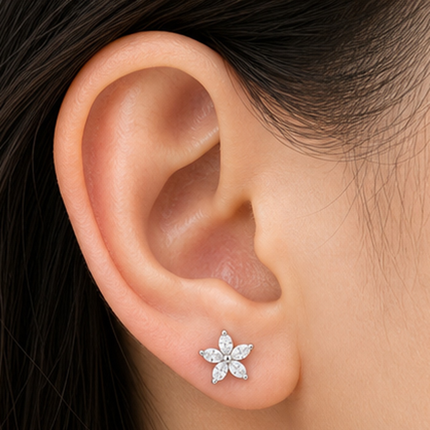 Titanium Stud Earrings Stardew Flower Ear for Sensitive Ears - image2 regenerated follow-up 2