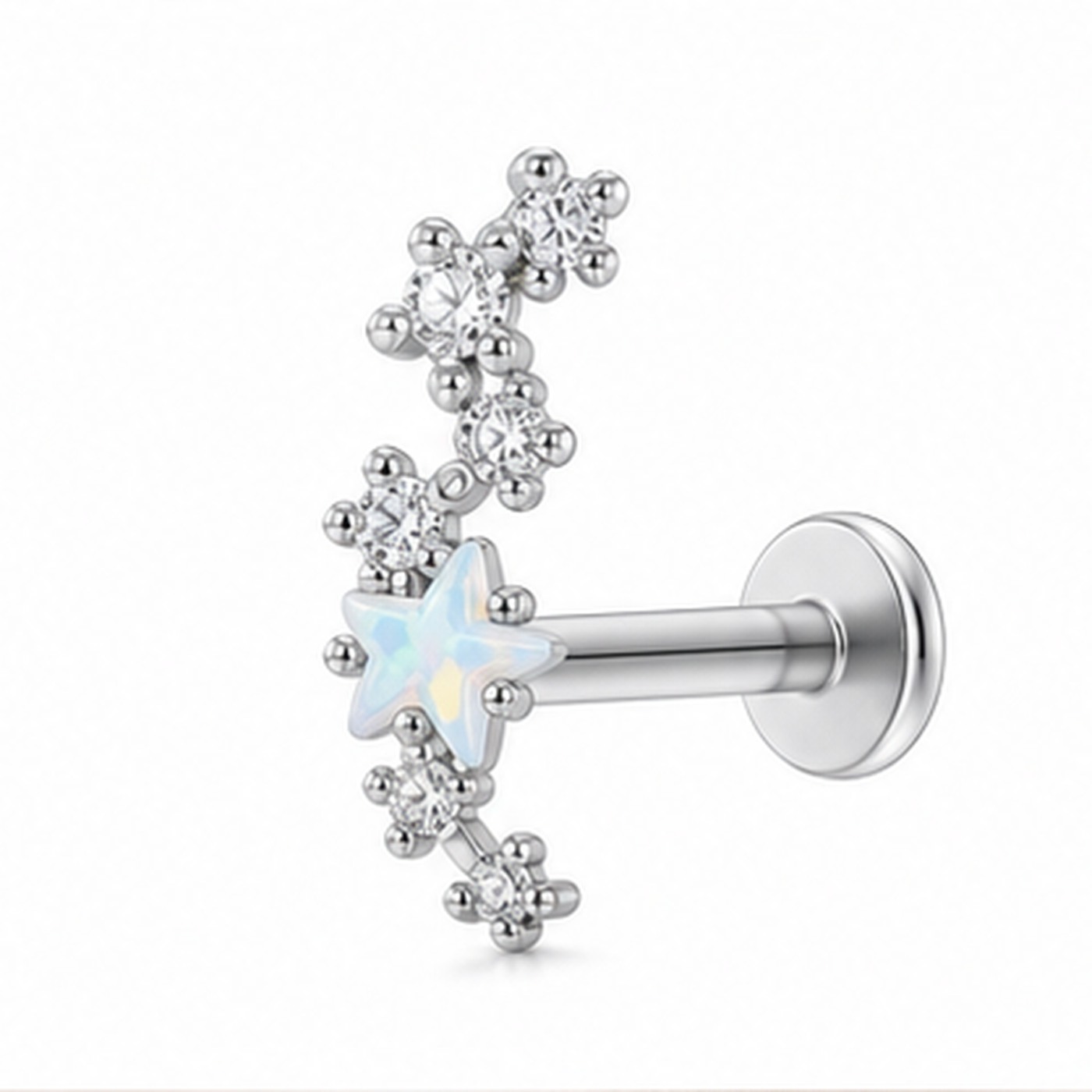 Titanium Stud Earrings Galaxy Cluster Aurora Borealis Crystal Star Ear for Sensitive Ears - image2 regenerated follow-up 1