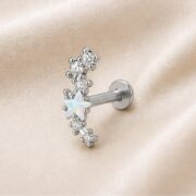 Titanium Stud Earrings Galaxy Cluster Aurora Borealis Crystal Star Ear for Sensitive Ears - image2 regenerated follow-up 3