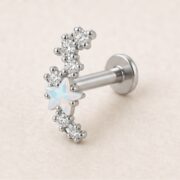 Titanium Stud Earrings Galaxy Cluster Aurora Borealis Crystal Star Ear for Sensitive Ears - image2 regenerated follow-up 4