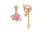 Titanium Stud Earrings Angel Hearts Celestial Crystal Ear for Sensitive Ears - image2 approved white first image