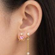 Titanium Stud Earrings Angel Hearts Celestial Crystal Ear for Sensitive Ears regenerated product image 5