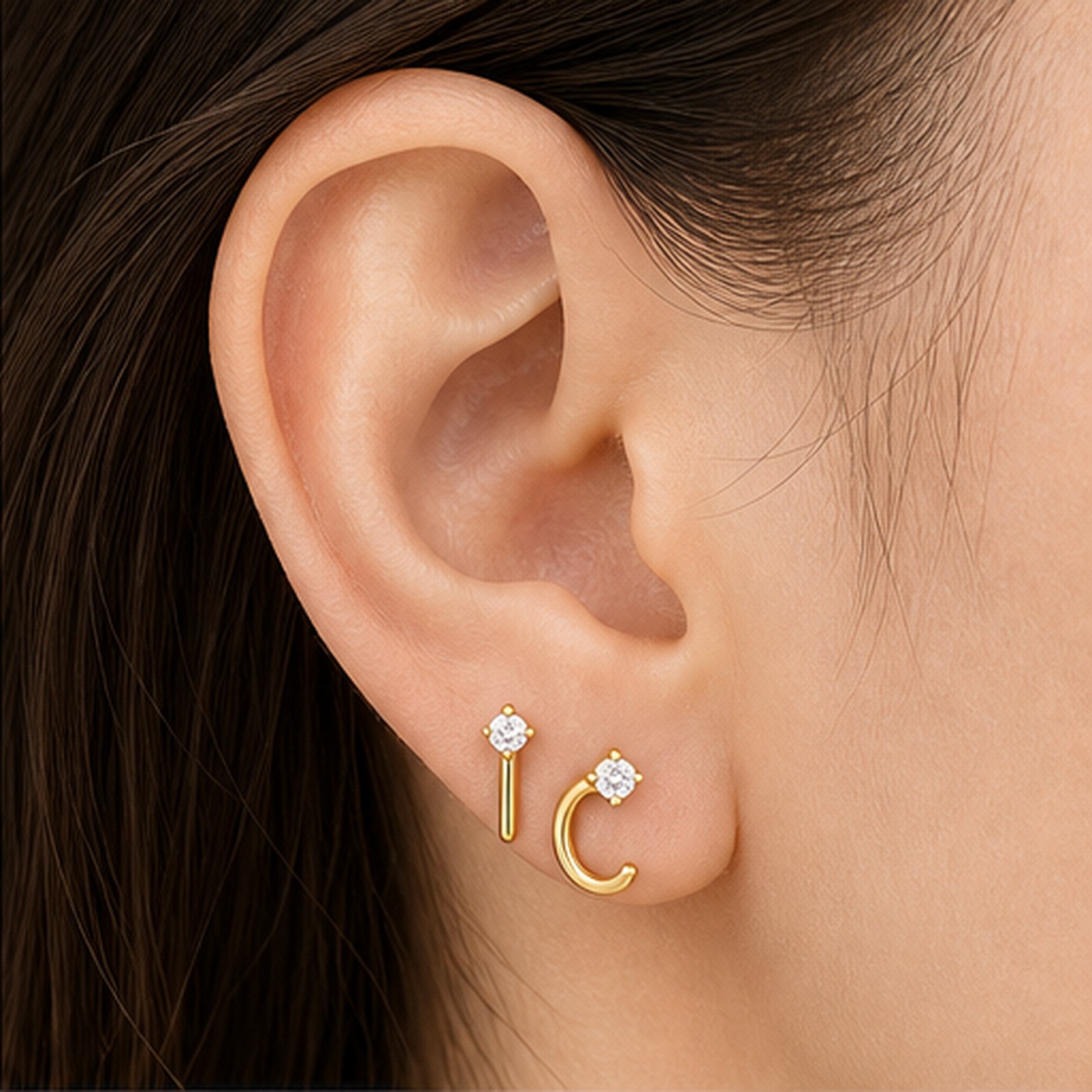 Titanium Hoop Earrings Sparkly Open for Sensitive Ears - image2 regenerated follow-up 2