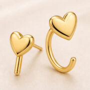 Hypoallergenic Hoop Earrings Heart with S925 Silver regenerated product image 3