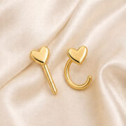 Hypoallergenic Hoop Earrings Heart with S925 Silver regenerated product image 4