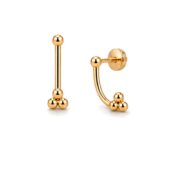Stud Earrings Trinity Ball Ear Jacket with S925 Silver - image2 approved white first image