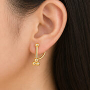 Stud Earrings Trinity Ball Ear Jacket with S925 Silver regenerated product image 5