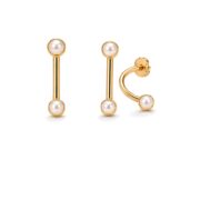 Stud Earrings Pearl Double Ear Jacket with S925 Silver - image2 approved white first image