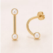 Stud Earrings Pearl Double Ear Jacket with S925 Silver regenerated product image 2