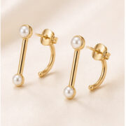 Stud Earrings Pearl Double Ear Jacket with S925 Silver regenerated product image 3