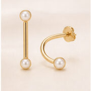 Stud Earrings Pearl Double Ear Jacket with S925 Silver regenerated product image 4
