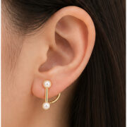 Stud Earrings Pearl Double Ear Jacket with S925 Silver regenerated product image 5