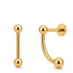 Titanium Stud Earrings Double Ball Ear Jacket for Sensitive Ears - image2 regenerated follow-up 1