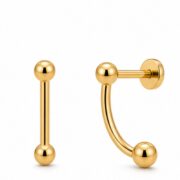 Titanium Stud Earrings Double Ball Ear Jacket for Sensitive Ears - image2 regenerated follow-up 1
