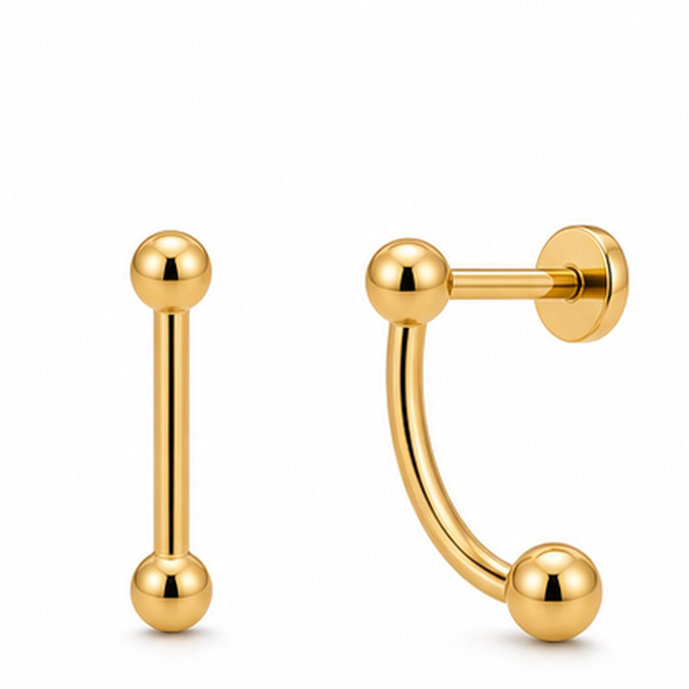 Titanium Stud Earrings Double Ball Ear Jacket for Sensitive Ears - image2 regenerated follow-up 1