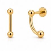 Titanium Stud Earrings Double Ball Ear Jacket for Sensitive Ears - image2 regenerated follow-up 5