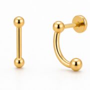 Titanium Stud Earrings Double Ball Ear Jacket for Sensitive Ears - image2 regenerated follow-up 6