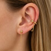 Titanium Earrings Ball Chain for Sensitive Ears - image2 regenerated follow-up 2