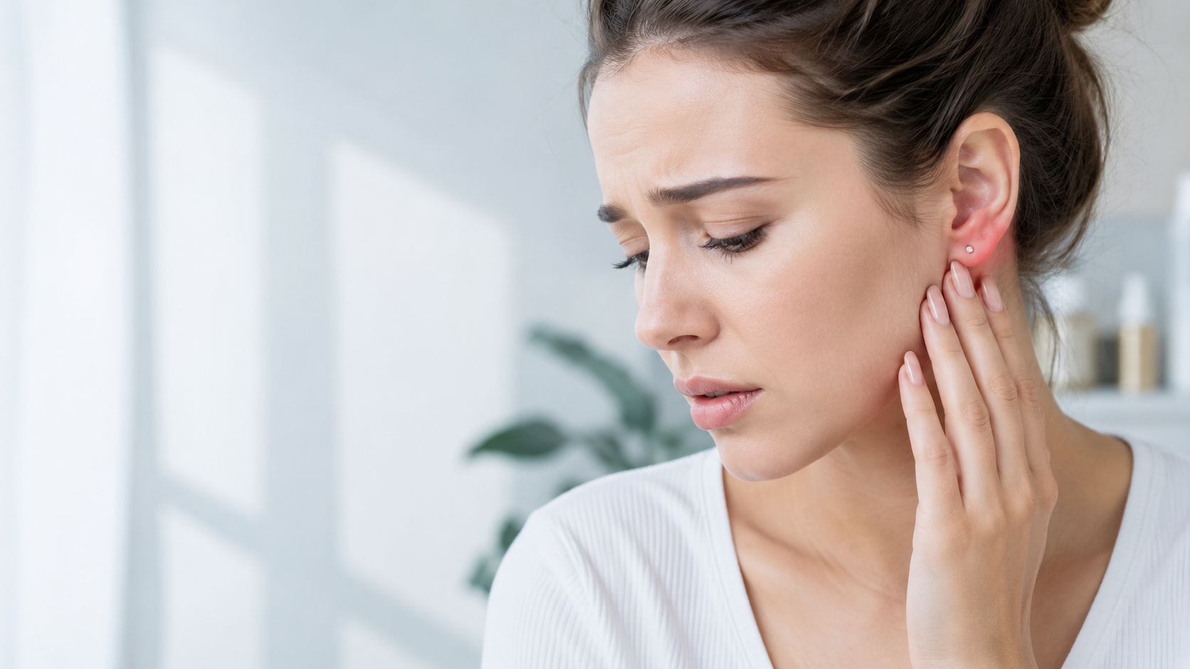allergic reaction to earrings with red irritated earlobe