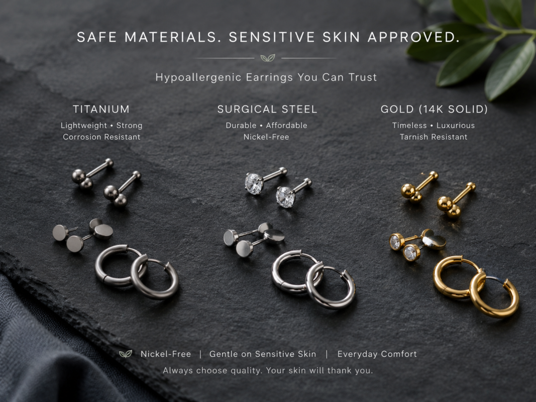 best hypoallergenic earring materials for sensitive ears