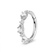 Hypoallergenic Hoop Earrings Couture Crystal Milgrain Eternity Hinged Segment with S925 Silver - strict 1688 corrected variation 2578