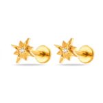 Flat Back Stud Earrings Crystal North Star in F136 Titanium - product image 1