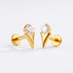 Flat Back Stud Earrings Crystal Comet in F136 Titanium - product image 1