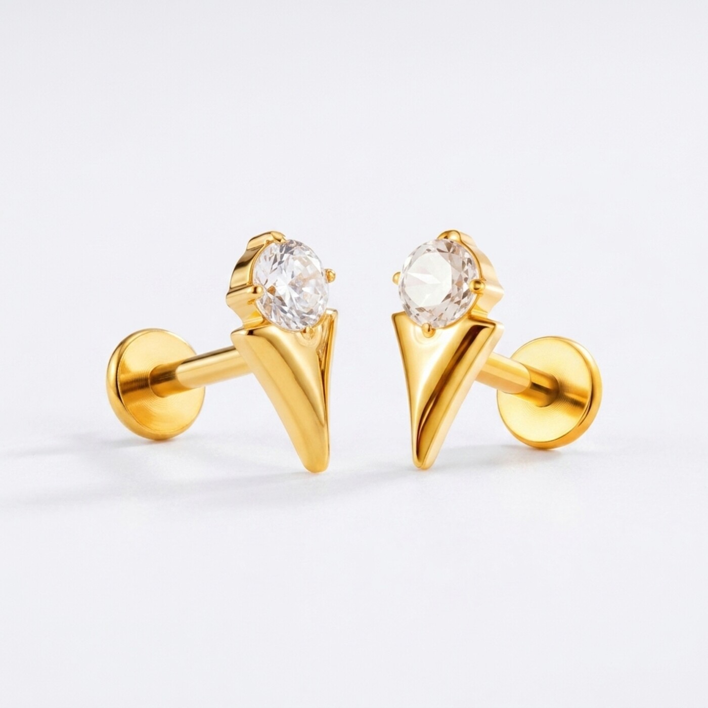 Flat Back Stud Earrings Crystal Comet in F136 Titanium - product image 1