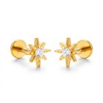 Flat Back Stud Earrings Celestial Sunburst in F136 Titanium - product image 1