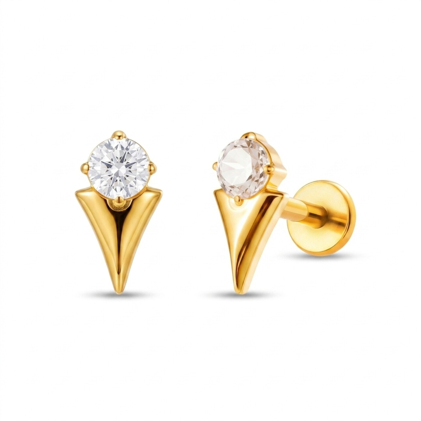 Flat Back Stud Earrings Crystal Comet in F136 Titanium - pure white product image