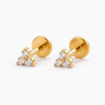 Flat Back Stud Earrings Petite Crystal Cluster in F136 Titanium - product image 1