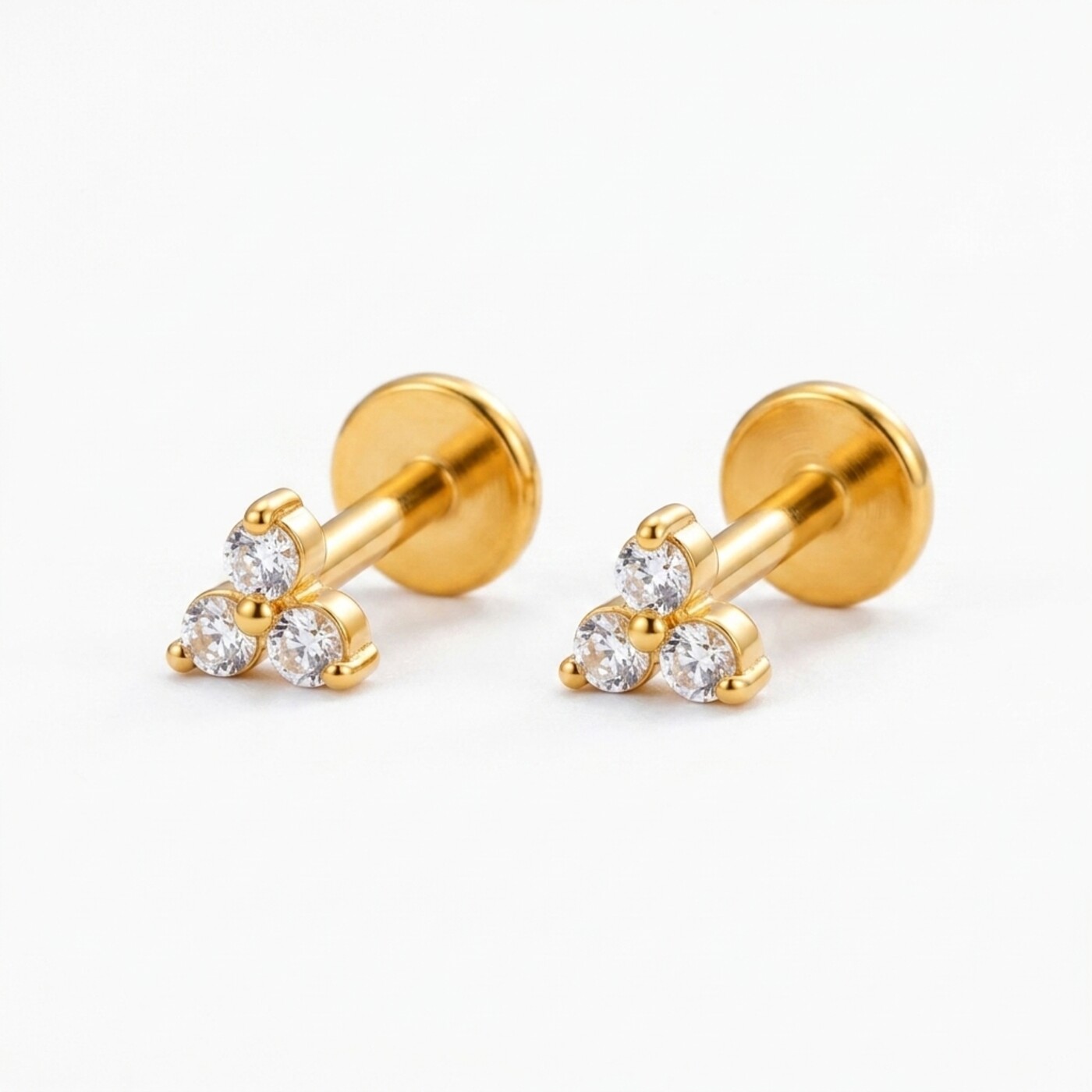 Flat Back Stud Earrings Petite Crystal Cluster in F136 Titanium - product image 1