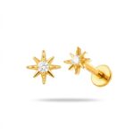 Flat Back Stud Earrings Crystal Starburst in F136 Titanium - product image 1
