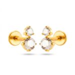 Flat Back Stud Earrings Crystal Twin Dot in F136 Titanium - product image 1