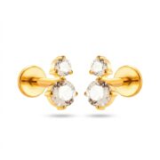 Flat Back Stud Earrings Crystal Twin Dot in F136 Titanium - product image 1