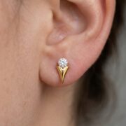 Flat Back Stud Earrings Crystal Comet in F136 Titanium - product image 2