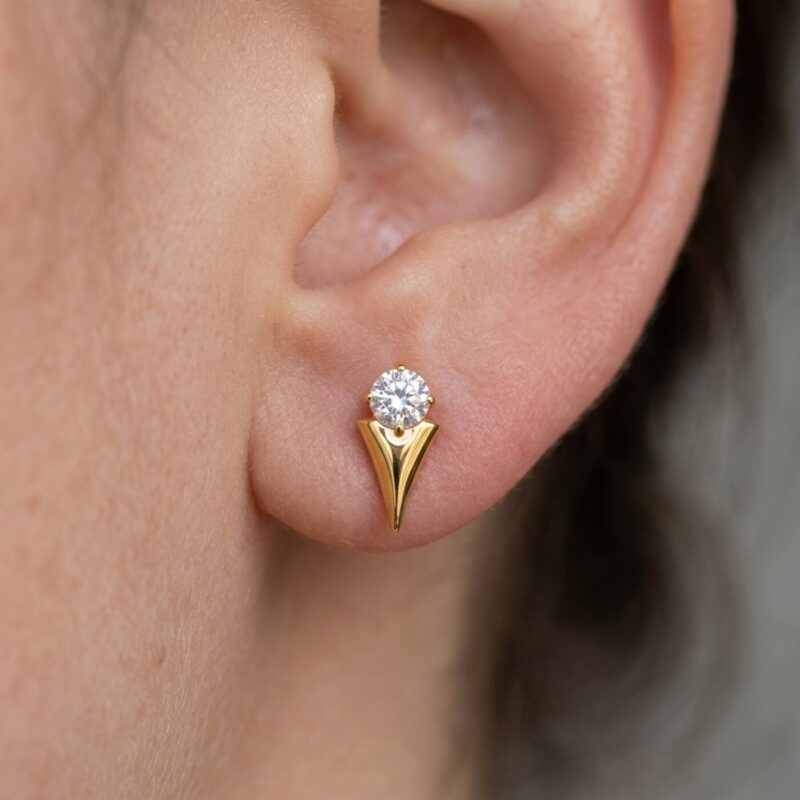Flat Back Stud Earrings Crystal Comet in F136 Titanium - product image 2