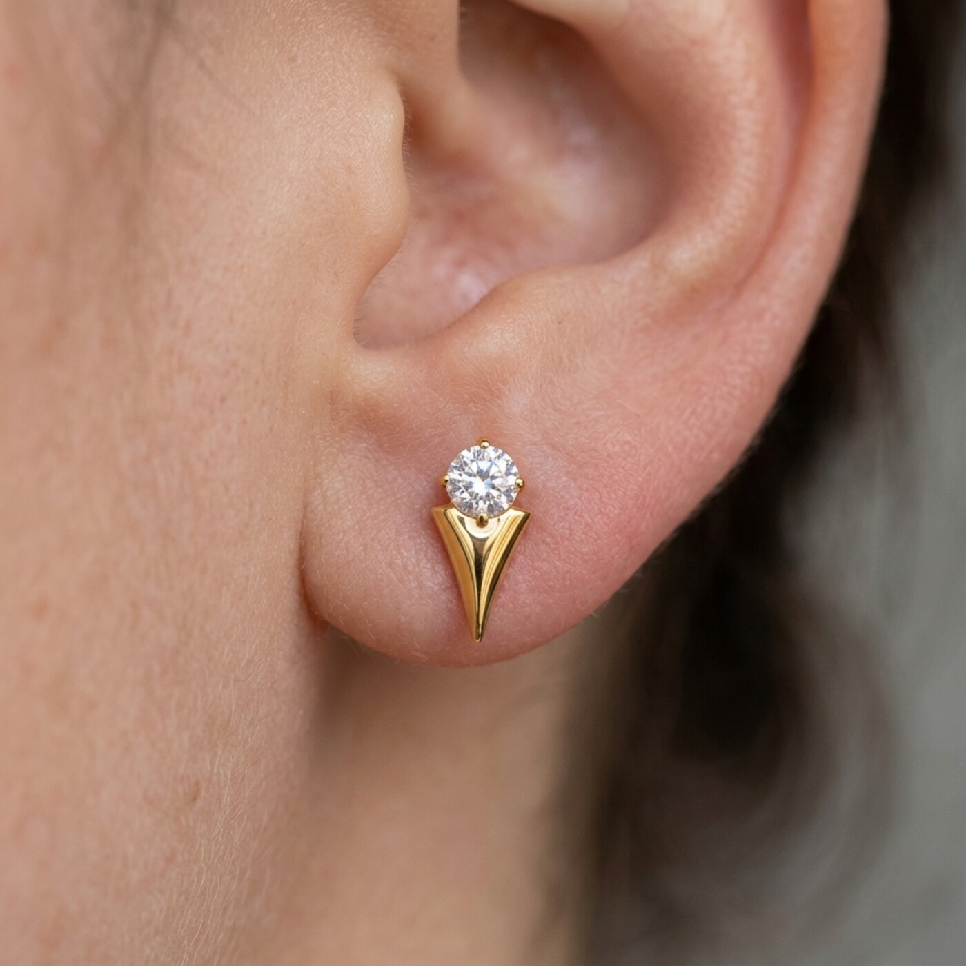 Flat Back Stud Earrings Crystal Comet in F136 Titanium - product image 2