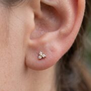 Flat Back Stud Earrings Petite Crystal Cluster in F136 Titanium - product image 2