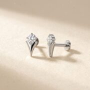 Flat Back Stud Earrings Crystal Comet in F136 Titanium - product image 3