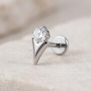 Flat Back Stud Earrings Crystal Comet in F136 Titanium - product image 4