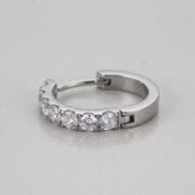 F136 Titanium Moissanite Huggie Hoop Earrings - detail view