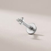 Flat Back Stud Earrings Petite Crystal Cluster in F136 Titanium - product image 4