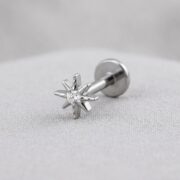 Flat Back Stud Earrings Crystal Starburst in F136 Titanium - product image 4