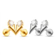 Flat Back Stud Earrings Crystal Comet in F136 Titanium - product image 5