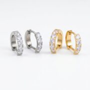 F136 Titanium Moissanite Huggie Hoop Earrings - color options