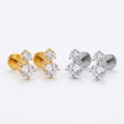 Flat Back Stud Earrings Crystal Twin Dot in F136 Titanium - product image 5