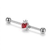 G23 Titanium Spider Crystal Industrial Barbell Earring - secondary white background product photo