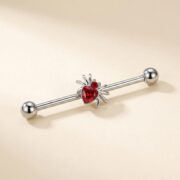 G23 Titanium Spider Crystal Industrial Barbell Earring - soft flatlay