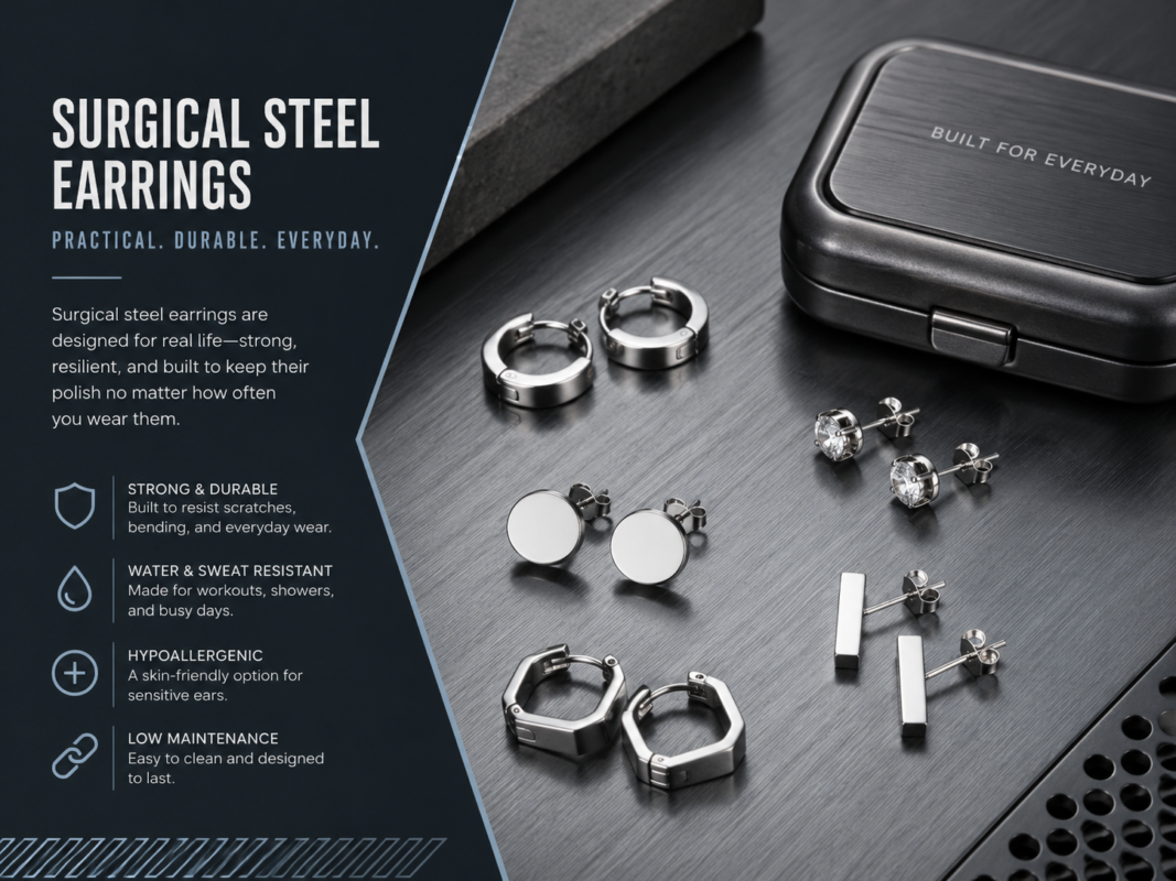 surgical steel earrings for sensitive ears